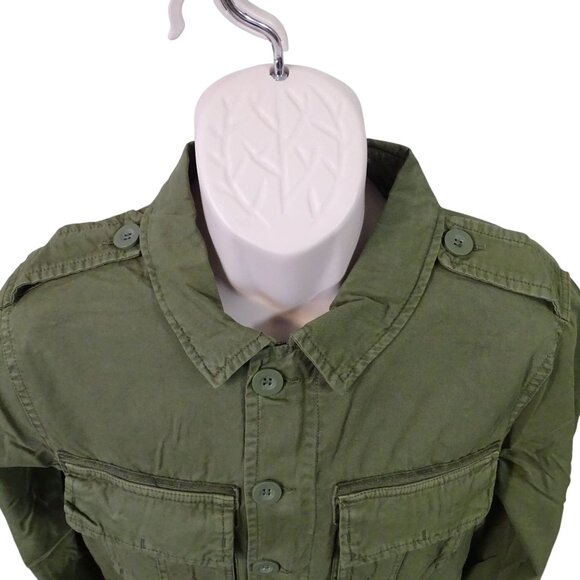Indigo Star Military Field Jacket Olive Green Men Size S Button Up Patch Pockets - Picture 5 of 15